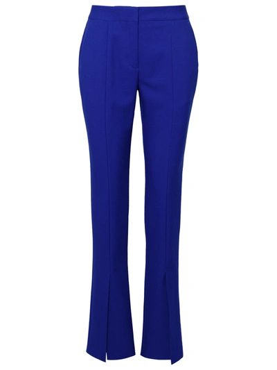 Shop Off-white 'tech Drill' Blue Polyester Trousers Woman