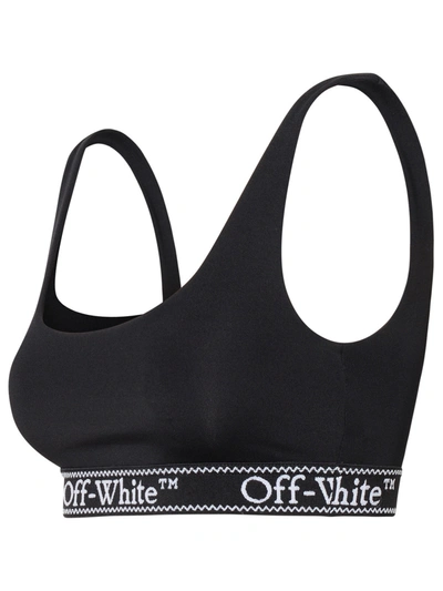 Shop Off-white Woman  Sporty Top In Black Nylon Blend