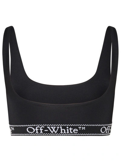 Shop Off-white Woman  Sporty Top In Black Nylon Blend