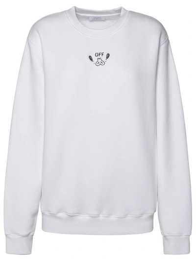 Shop Off-white Woman  White Cotton Sweatshirt