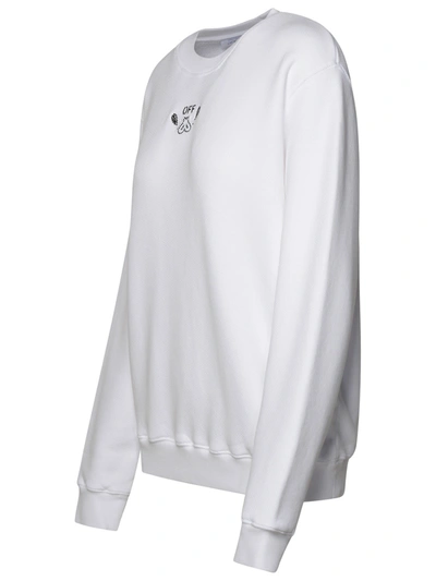 Shop Off-white Woman  White Cotton Sweatshirt