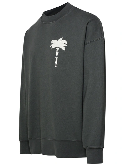 Shop Palm Angels Man  Gray Cotton Sweatshirt