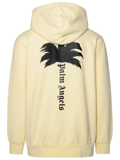 Shop Palm Angels Man  Ivory Cotton Sweatshirt In Cream