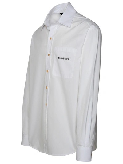 Shop Palm Angels Man  White Cotton Shirt