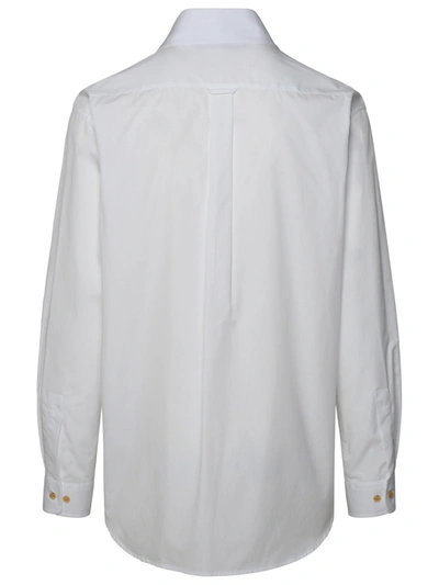 Shop Palm Angels White Cotton Shirt Man