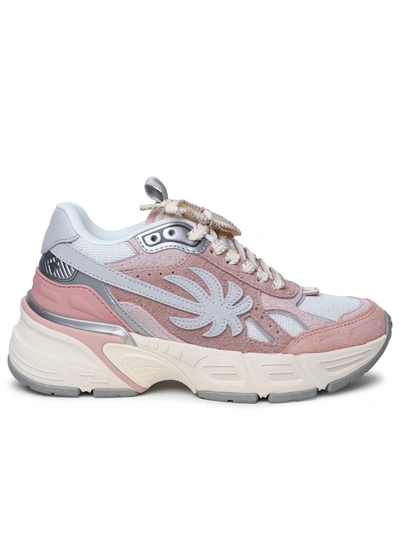 Shop Palm Angels Woman  'pa 4' Pink Leather Blend Sneakers