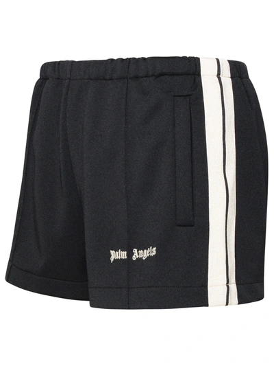 Shop Palm Angels Black Polyester Sporty Shorts Woman