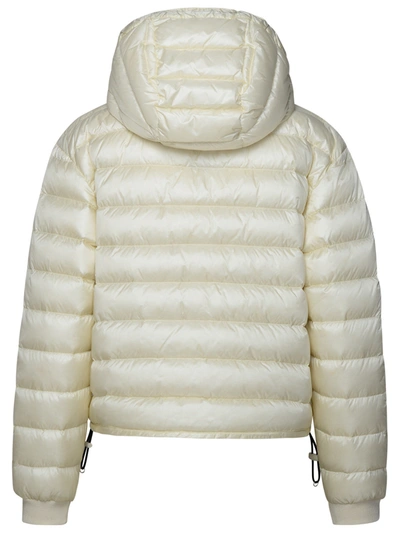 Shop Palm Angels Woman  Ivory Polyamide Down Jacket In Cream
