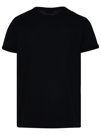 Shop Saint Laurent Black Cotton T-shirt Man