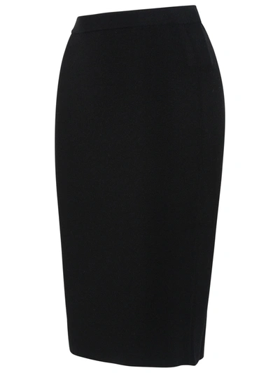 Shop Saint Laurent Black Wool Blend Skirt Woman