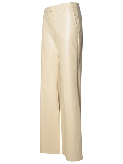 Shop Stand Studio Woman  Ivory Polyurethane Blend Trousers In Cream