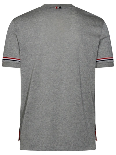 Shop Thom Browne Man  Gray Cotton T-shirt