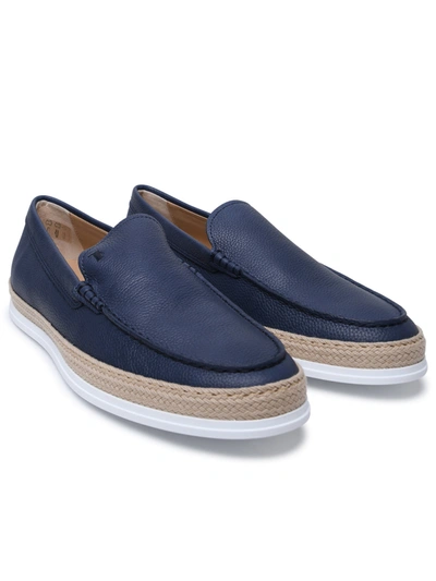 Shop Tod's Man  Blue Leather Loafers