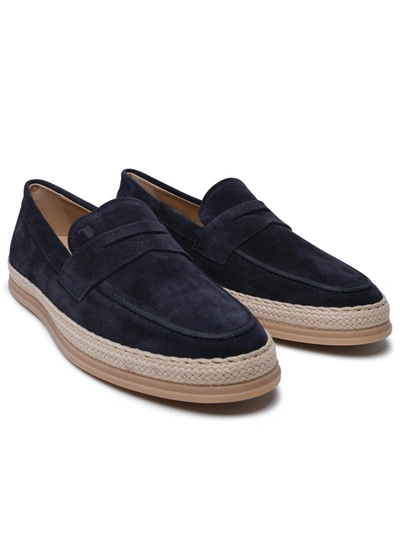 Shop Tod's Man  Blue Suede Loafers