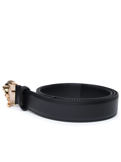 Shop Versace Black Leather Belt Man