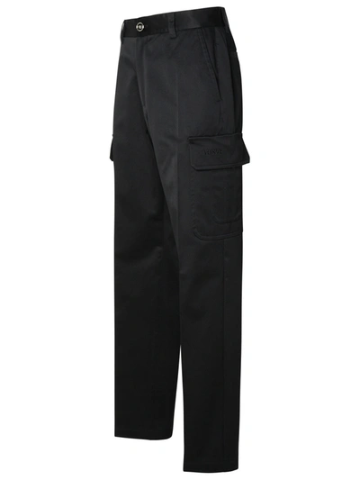 Shop Versace Cargo Pants In Black Cotton Man