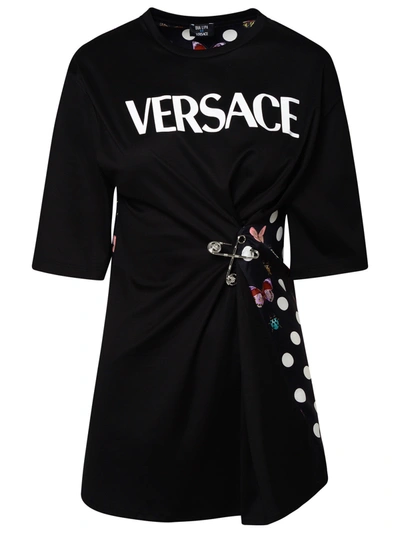 Shop Versace Woman  Black Cotton Blend T-shirt