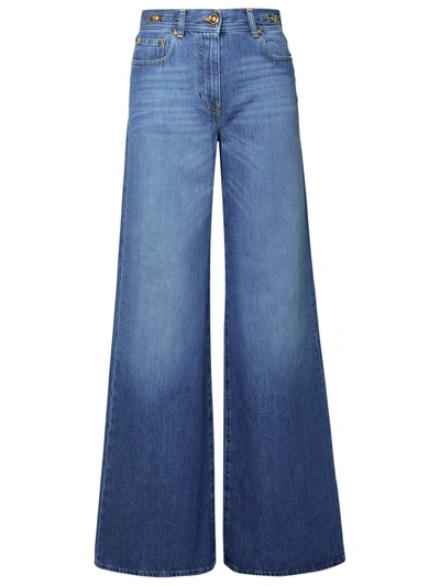 Shop Versace Blue Cotton Jeans Woman