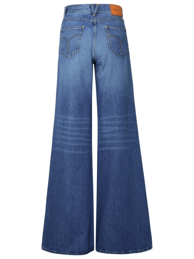 Shop Versace Blue Cotton Jeans Woman