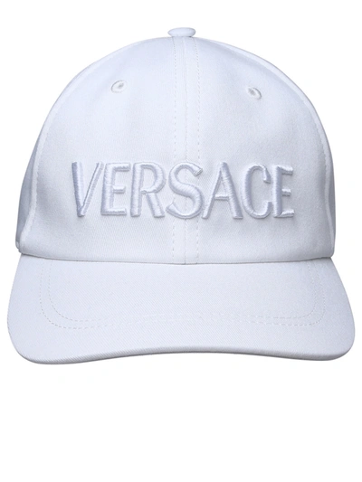 Shop Versace Woman  White Cotton Cap