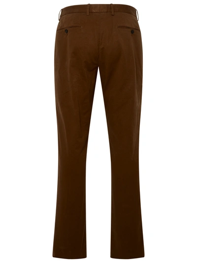 Shop Zegna Man  Brown Cotton Pants