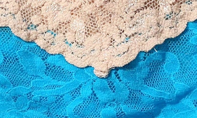 Shop Hanky Panky Colorplay Original Lace Thong In Fiji Blue/ Chai