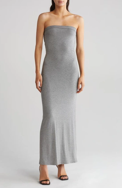 Shop Go Couture Strapless Maxi Dress In Charcoal