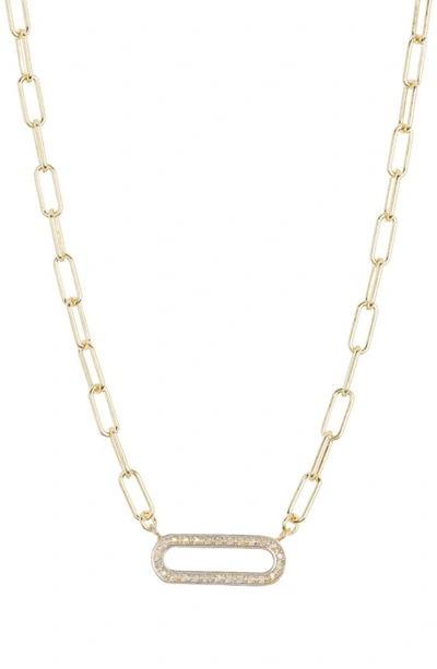 Shop Meshmerise Pavé Diamond Oval Pendant Necklace In Gold