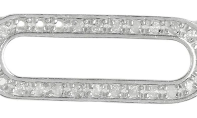 Shop Meshmerise Pavé Diamond Oval Pendant Necklace In Silver