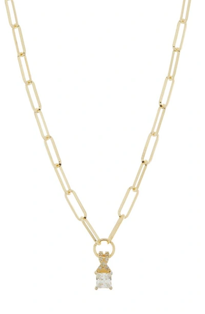 Shop Meshmerise Princess Cut Diamond Pendant Necklace In Yellow