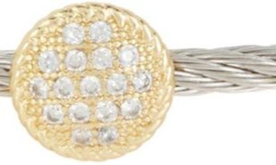 Meshmerise Two-tone Wire Cz Station Bracelet In Two Tone