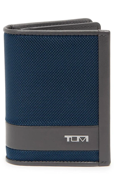 Shop Tumi Alpha Gusseted Card Case In Navy/ Grey