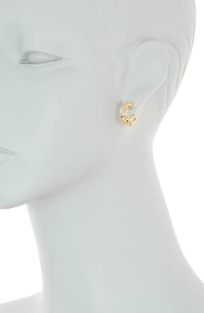 Shop Meshmerise Pavé Diamond Chain Hoop Earrings In Yellow