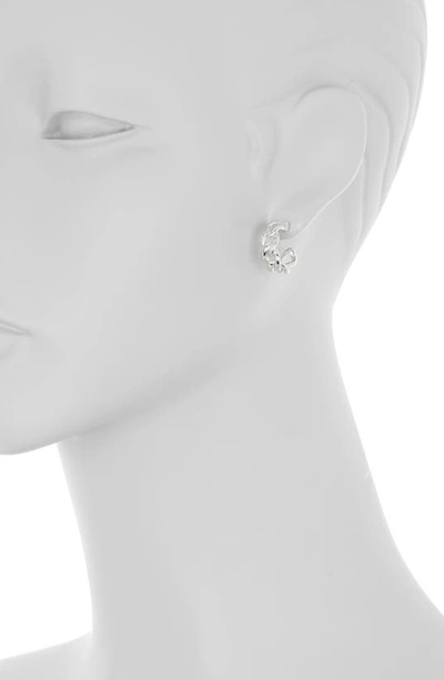 Shop Meshmerise Pavé Diamond Chain Hoop Earrings In Silver