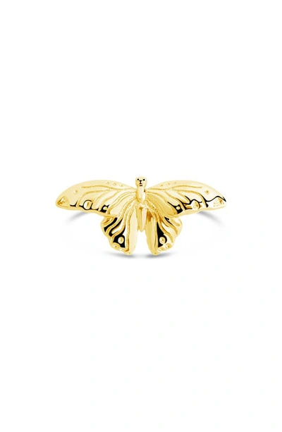 Shop Sterling Forever Rowena Butterfly Ring In Gold