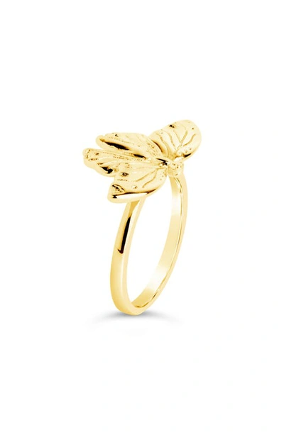 Shop Sterling Forever Rowena Butterfly Ring In Gold