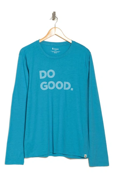 Shop Cotopaxi Do Good Organic Cotton & Recycled Polyester Long Sleeve T-shirt In Poolside
