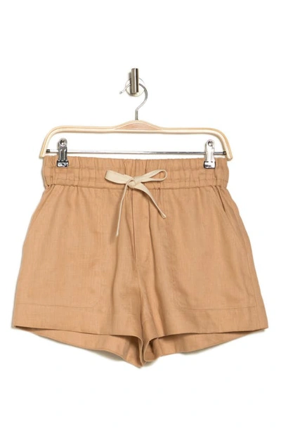 Shop A.l.c Billy Ii Linen Shorts In Biscotti