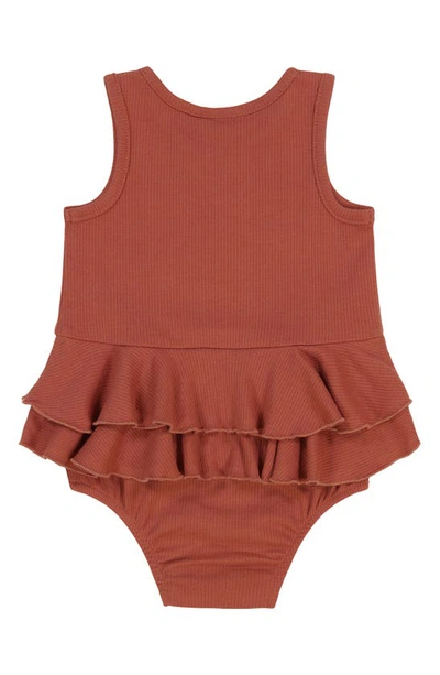 Shop Juicy Couture Ruffle Bodysuit With Headband In Brown