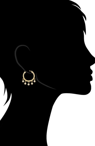 Shop Rivka Friedman Bezel Set Cz Dangle Fringe Hoop Earrings In 18k Gold Clad