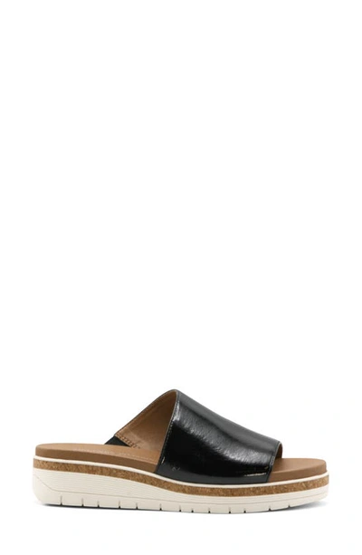Shop Adrienne Vittadini Provence Platform Slide Sandal In Black Pat