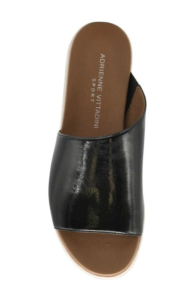 Shop Adrienne Vittadini Provence Platform Slide Sandal In Black Pat