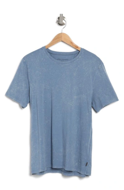 Shop John Varvatos Marble Wash Cotton Crewneck T-shirt In Dutch Blue