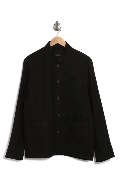 Shop John Varvatos Linen & Cotton Field Jacket In Black