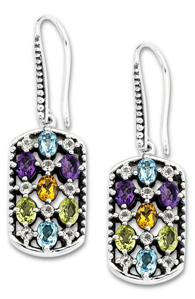 Samuel B. Sterling Silver Semiprecious Stone Drop Earrings In Silver Multi