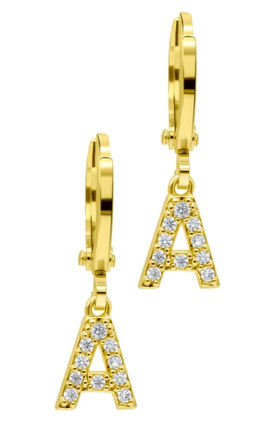 Shop Adornia Crystal Initial Drop Earrings In Gold-a