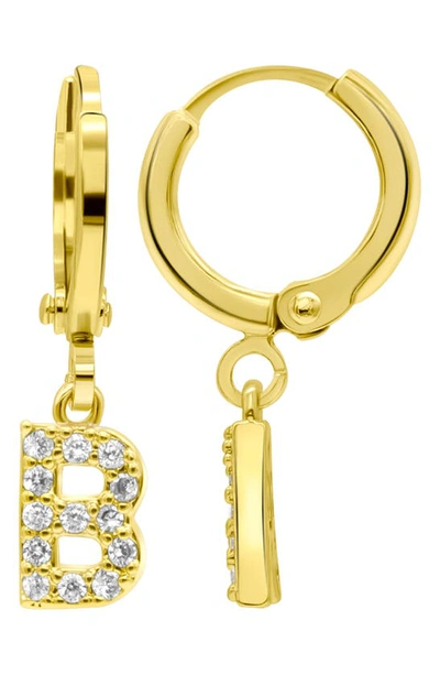 Shop Adornia Crystal Initial Drop Earrings In Gold-b