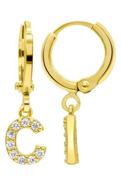 Shop Adornia Crystal Initial Drop Earrings In Gold-c