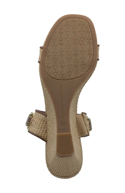 Shop Adrienne Vittadini Acres Embellished Sandal In Natural Raffia