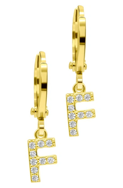 Shop Adornia Crystal Initial Drop Earrings In Gold-f